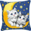 Vervaco Cross Stitch Cushion Kit - Cats On The Moon -Cheap Knitting Needles Store pn 00086781 vp1ctldy.sxa