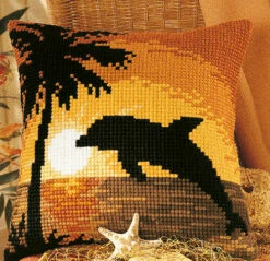 Vervaco Cross Stitch Cushion Kit - Dolphin -Cheap Knitting Needles Store pn 00086812 bb2d0kmt.kth
