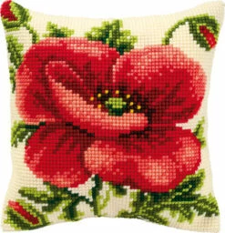 Vervaco Cross Stitch Cushion Kit - Oriental Poppy