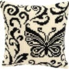 Vervaco Cross Stitch Cushion Kit - Black And White Butterfly -Cheap Knitting Needles Store pn 00087391 a1p5wctk.ilg