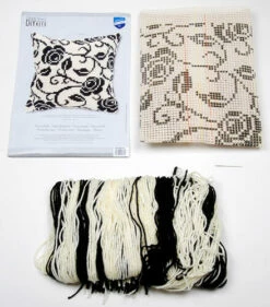 Vervaco Cross Stitch Cushion Kit - Black Rose -Cheap Knitting Needles Store pn 00087409 3nvwcumn.sgv