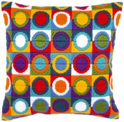 Vervaco Long Stitch Cushion Kit - Varicoloured Circles