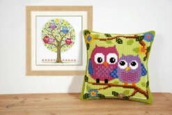 Vervaco Cross Stitch Cushion Kit - Owls On A Branch -Cheap Knitting Needles Store pn 00215402 mfycj2yd.idb