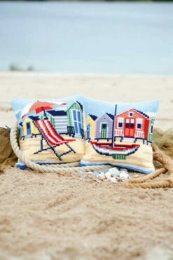 Vervaco Cross Stitch Cushion Kit - On The Beach -Cheap Knitting Needles Store pn 01456412 gaiqfcxs.5qc