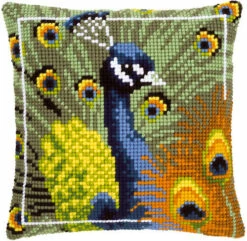 Vervaco Cross Stitch Cushion Kit - Proud Peacock