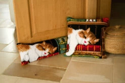Vervaco Cross Stitch Cushion Kit - Cat Sleeping On Bookshelf -Cheap Knitting Needles Store pn 01464094 tai3qdty.5qw
