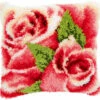 Vervaco Latch Hook Kit - Pink Rose And Rosebud I