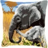 Vervaco Cross Stitch Cushion Kit - Elephant Love -Cheap Knitting Needles Store pn 01468131 qfbe3t2k.532