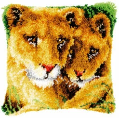 Vervaco Latch Hook Kit - Lioness And Cub