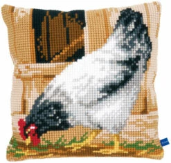 Vervaco Cross Stitch Cushion Kit - Grey Hen