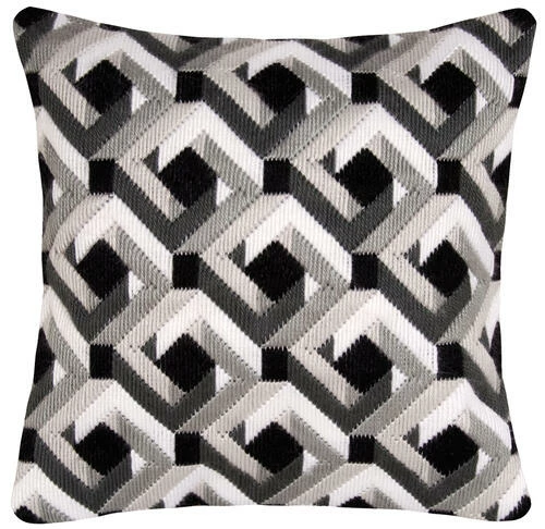 Vervaco Long Stitch Cushion Kit - Black & White 3 Vervaco Long Stitch Cushion Kit - Black & White