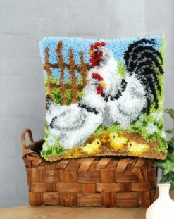 Vervaco Latch Hook Kit - Chicken Family On A Farm -Cheap Knitting Needles Store pn 01489842 v335pjvn.bhy