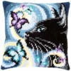 Vervaco Cross Stitch Cushion Kit - Cat With Butterflies -Cheap Knitting Needles Store pn 01490611 yxuk3ukb.403