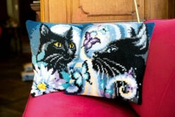 Vervaco Cross Stitch Cushion Kit - Cat With Butterflies -Cheap Knitting Needles Store pn 01490612 e4ph2uuf.bvf