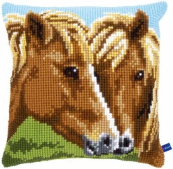 Vervaco Cross Stitch Cushion Kit - Horses