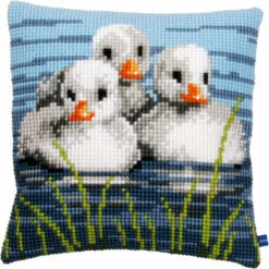 Vervaco Cross Stitch Cushion Kit - Ducklings In The Water