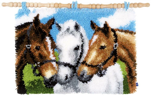 Vervaco Latch Hook Rug Kit Horses 3 Vervaco Latch Hook Rug Kit Horses