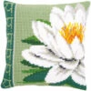 Vervaco Cross Stitch Cushion Kit - White Lotus Flower -Cheap Knitting Needles Store pn 01560091 qscoksvy.y3x