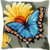 Vervaco Cross Stitch Cushion Kit - Butterfly & Yellow Flower -Cheap Knitting Needles Store pn 01560411 qt0dtbjx.mo5