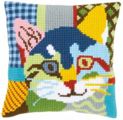 Vervaco Cross Stitch Cushion Kit - Modern Cat