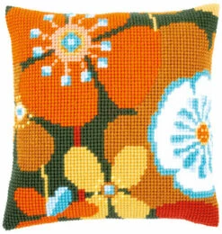 Vervaco Cross Stitch Cushion Kit - Retro Flowers #2 -Cheap Knitting Needles Store pn 01566671 pwtc3huq.rih