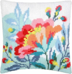 Vervaco Cross Stitch Cushion Kit - Bright Flowers
