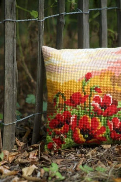 Vervaco Cross Stitch Cushion Kit - Poppy Meadow -Cheap Knitting Needles Store pn 01575833 5upmisx3.lz3