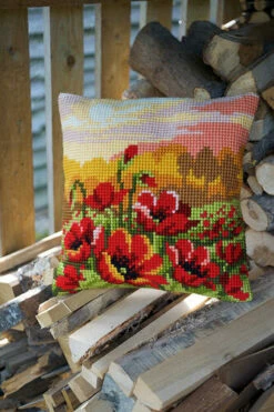 Vervaco Cross Stitch Cushion Kit - Poppy Meadow -Cheap Knitting Needles Store pn 01575834 faws1wrw.5wg