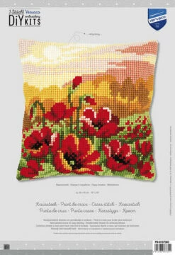 Vervaco Cross Stitch Cushion Kit - Poppy Meadow -Cheap Knitting Needles Store pn 01575838 w0g0vy1p.pvd