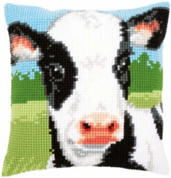 Vervaco Cross Stitch Cushion Kit - Cow