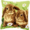 Vervaco Cross Stitch Cushion Kit - Two Rabbits -Cheap Knitting Needles Store pn 01627091 uj4cbwg0.40i
