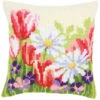 Vervaco Cross Stitch Cushion Kit - Spring Flowers -Cheap Knitting Needles Store pn 01638591 bsjsesrn.4vg