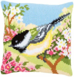 Vervaco Cross Stitch Cushion Kit - Bird In The Garden