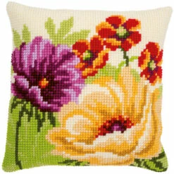 Vervaco Cross Stitch Cushion Kit - Summer Flowers #1