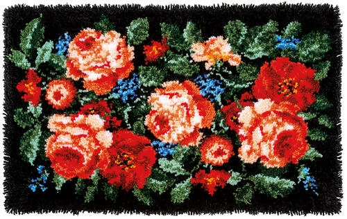 Vervaco Latch Hook Rug Kit Roses 3 Vervaco Latch Hook Rug Kit Roses