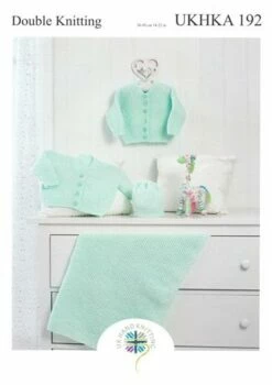 UKHKA Pattern 192 - Cardigans, Blanket And Hat