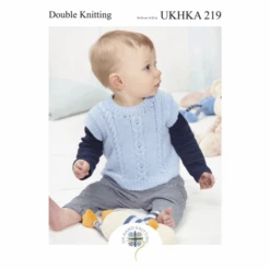 UKHKA Pattern 219 - Sweater, Slipover And Hat In Double Knitting