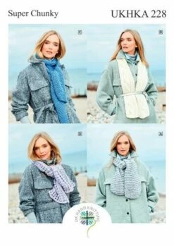 UKHKA Pattern 228 - Scarves In Super Chunky